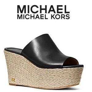Michael Kors Olive Green Cunningham Platform Wedge Women Size 8